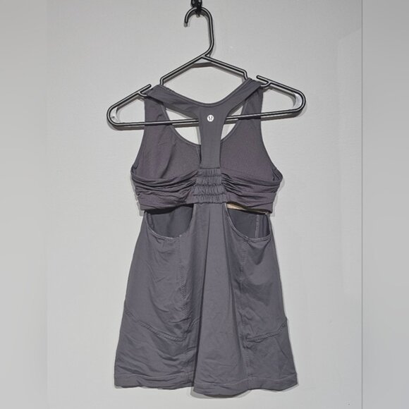 Lululemon Turbo Tank Racerback Cutout Yoga Grey Gray 6 - Picture 5 of 6